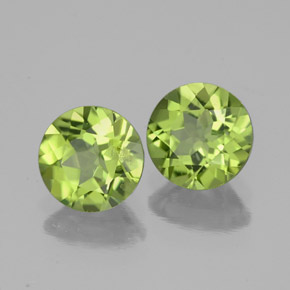 Peridoto naturale verde da  ct, taglio rotondo, VS-SI