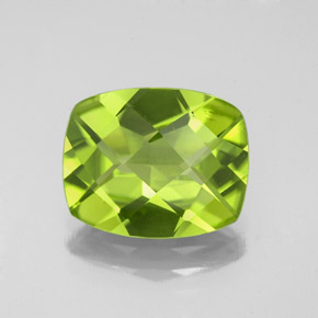 Peridoto naturale verde da 3,48 ct, taglio a cuscino, VS-SI