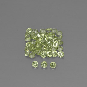 Peridoto naturale verde da 1,46 ct, taglio rotondo, VVS-VS