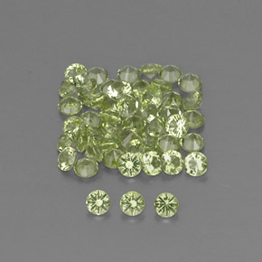 Peridoto naturale verde da 1,46 ct, taglio rotondo, VVS-VS