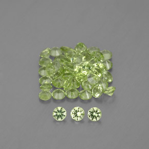 Peridoto naturale verde da 1,48 ct, taglio rotondo, VVS-VS
