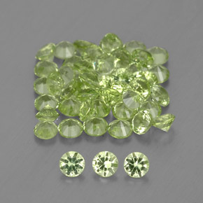 Peridoto naturale verde da 1,48 ct, taglio rotondo, VVS-VS