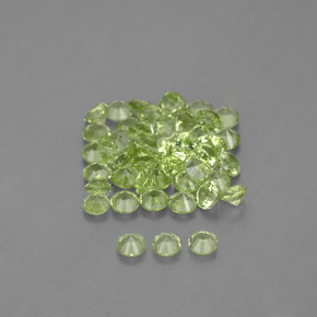 Peridoto naturale verde da 1,48 ct, taglio rotondo, VVS-VS