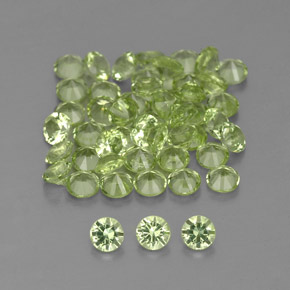 Peridoto naturale verde da  ct, taglio rotondo, VVS-VS