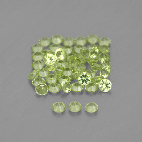 Peridoto naturale verde da  ct, taglio rotondo, VVS-VS