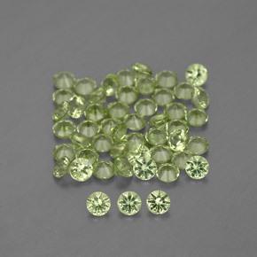 Peridoto naturale verde da 1,54 ct, taglio rotondo, VVS-VS