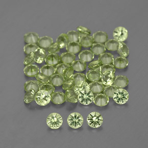 Peridoto naturale verde da 1,54 ct, taglio rotondo, VVS-VS