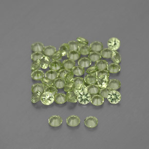 Peridoto naturale verde da 1,54 ct, taglio rotondo, VVS-VS