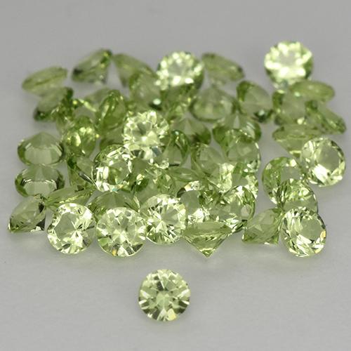 Peridoto naturale verde da 1,47 ct, taglio rotondo, VVS-VS