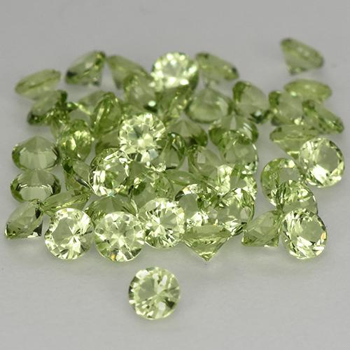 Peridoto naturale verde da 1,47 ct, taglio rotondo, VVS-VS