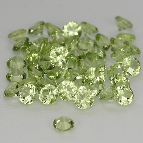 Peridoto naturale verde da 1,47 ct, taglio rotondo, VVS-VS