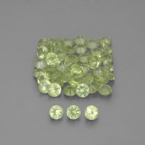 Peridoto naturale verde da 1,48 ct, taglio rotondo, VVS-VS
