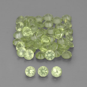 Peridoto naturale verde da 1,48 ct, taglio rotondo, VVS-VS