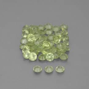 Peridoto naturale verde da 1,48 ct, taglio rotondo, VVS-VS