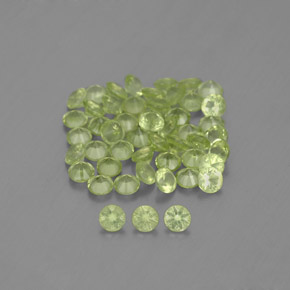 Peridoto naturale verde da 1,47 ct, taglio rotondo, VVS-VS