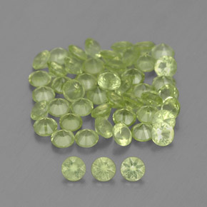 Peridoto naturale verde da 1,47 ct, taglio rotondo, VVS-VS