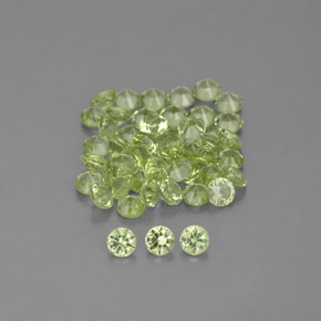 Peridoto naturale verde da 1,47 ct, taglio rotondo, VVS-VS