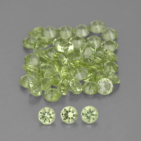 Peridoto naturale verde da 1,47 ct, taglio rotondo, VVS-VS