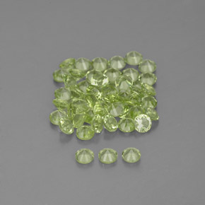 Peridoto naturale verde da 1,47 ct, taglio rotondo, VVS-VS