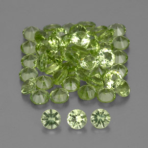 Peridoto naturale verde da  ct, taglio rotondo, VVS-VS