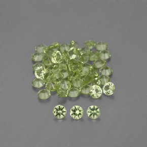 Peridoto naturale verde da 1,48 ct, taglio rotondo, VVS-VS