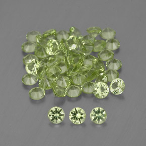 Peridoto naturale verde da 1,48 ct, taglio rotondo, VVS-VS