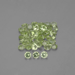 Peridoto naturale verde da 1,46 ct, taglio rotondo, VVS-VS