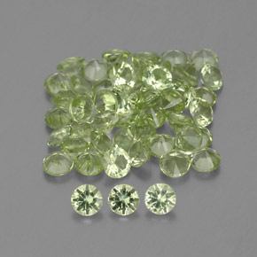 Peridoto naturale verde da 1,46 ct, taglio rotondo, VVS-VS
