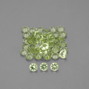 Peridoto naturale verde da 1,48 ct, taglio rotondo, VVS-VS