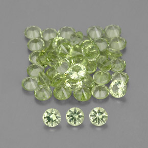 Peridoto naturale verde da 1,48 ct, taglio rotondo, VVS-VS