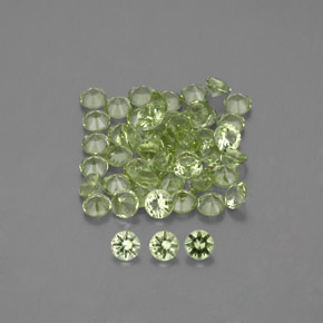 Peridoto naturale verde da 1,48 ct, taglio rotondo, VVS-VS