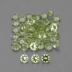 Peridoto naturale verde da 1,48 ct, taglio rotondo, VVS-VS
