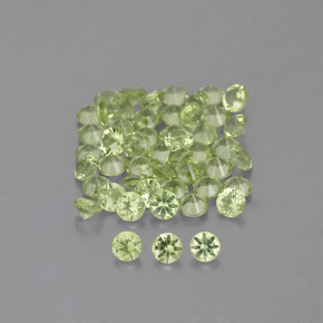 Peridoto naturale verde da 1,47 ct, taglio rotondo, VVS-VS