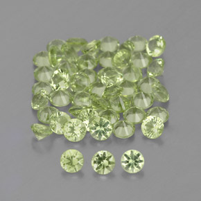 Peridoto naturale verde da 1,47 ct, taglio rotondo, VVS-VS