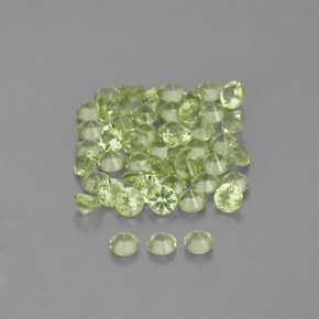 Peridoto naturale verde da 1,47 ct, taglio rotondo, VVS-VS