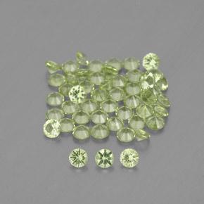 Peridoto naturale verde da 1,47 ct, taglio rotondo, VVS-VS
