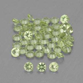 Peridoto naturale verde da 1,47 ct, taglio rotondo, VVS-VS