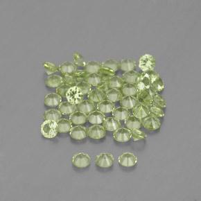 Peridoto naturale verde da 1,47 ct, taglio rotondo, VVS-VS
