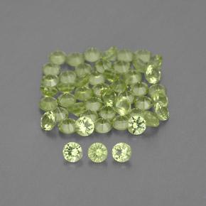 Peridoto naturale verde da 1,47 ct, taglio rotondo, VVS-VS