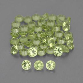 Peridoto naturale verde da 1,47 ct, taglio rotondo, VVS-VS