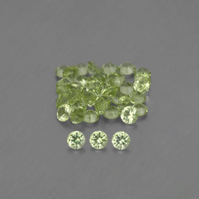 Peridoto naturale verde da 1,50 ct, taglio rotondo, VVS-VS