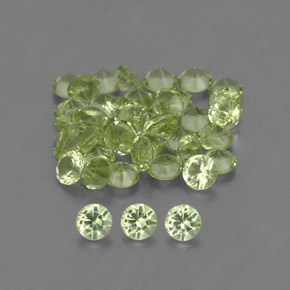 Peridoto naturale verde da 1,50 ct, taglio rotondo, VVS-VS