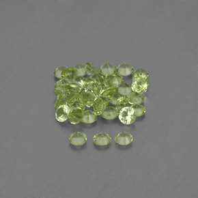 Peridoto naturale verde da 1,50 ct, taglio rotondo, VVS-VS
