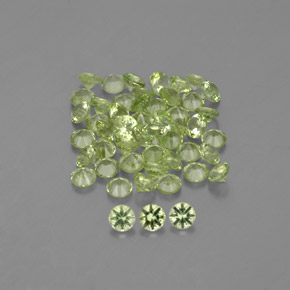 Peridoto naturale verde da 1,47 ct, taglio rotondo, VVS-VS