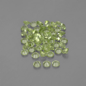 Peridoto naturale verde da 1,47 ct, taglio rotondo, VVS-VS