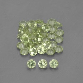 Peridoto naturale verde da 1,46 ct, taglio rotondo, VVS-VS