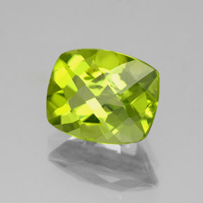 Peridoto naturale verde da 3,26 ct, taglio a cuscino, VS-SI