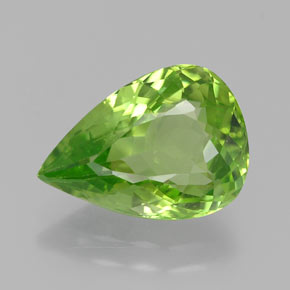 Peridoto Verde acceso naturale da 5.16 ct, Forma a pera, VS