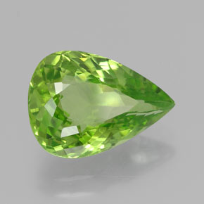 Peridoto Verde acceso naturale da 5.16 ct, Forma a pera, VS
