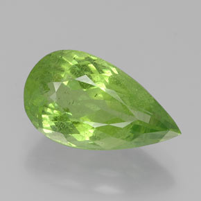 Peridoto naturale verde da 5,76 ct, taglio a pera, VS-SI
